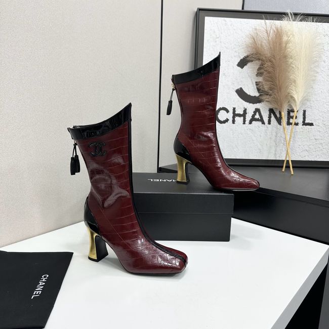 Chanel Mid-Calf Boots Shiny Calfskin 64176-1 Chanel Mid-Calf Boots Shiny Calfskin 64176-1