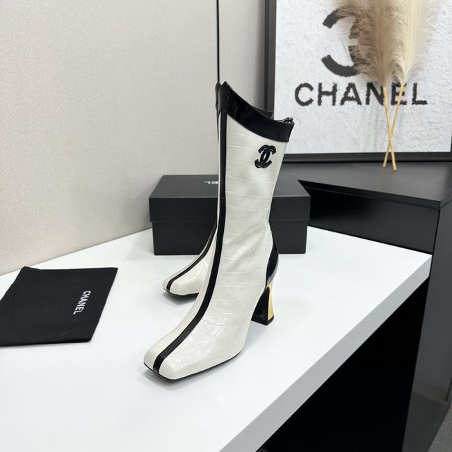 Chanel Mid-Calf Boots Shiny Calfskin 64176-3 Chanel Mid-Calf Boots Shiny Calfskin 64176-3