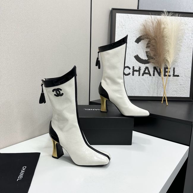 Chanel Mid-Calf Boots Shiny Calfskin 64176-3 Chanel Mid-Calf Boots Shiny Calfskin 64176-3