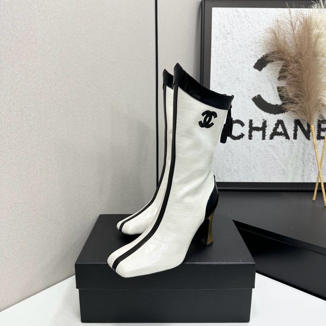 Chanel Mid-Calf Boots Shiny Calfskin 64176-3 Chanel Mid-Calf Boots Shiny Calfskin 64176-3