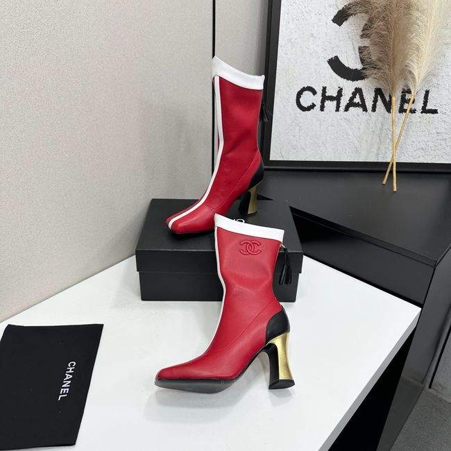 Chanel Mid-Calf Boots Shiny Calfskin 64176-4 Chanel Mid-Calf Boots Shiny Calfskin 64176-4