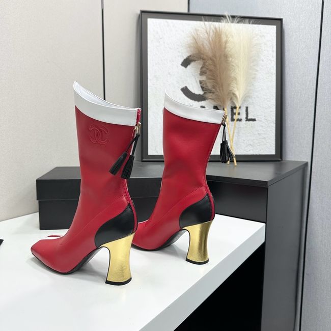 Chanel Mid-Calf Boots Shiny Calfskin 64176-4 Chanel Mid-Calf Boots Shiny Calfskin 64176-4