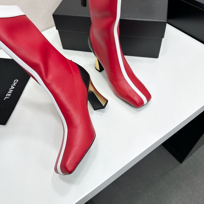 Chanel Mid-Calf Boots Shiny Calfskin 64176-4 Chanel Mid-Calf Boots Shiny Calfskin 64176-4