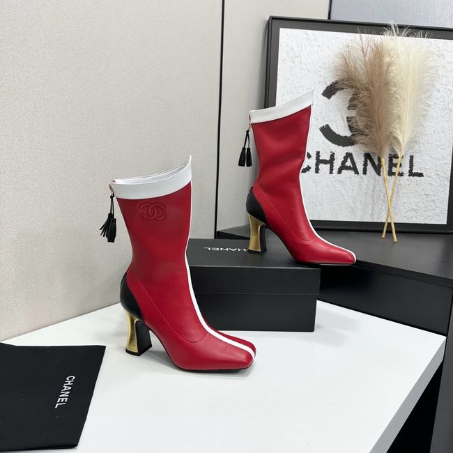 Chanel Mid-Calf Boots Shiny Calfskin 64176-4 Chanel Mid-Calf Boots Shiny Calfskin 64176-4