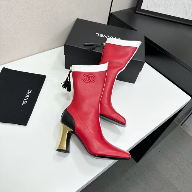 Chanel Mid-Calf Boots Shiny Calfskin 64176-4 Chanel Mid-Calf Boots Shiny Calfskin 64176-4