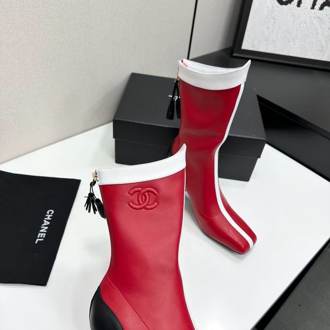 Chanel Mid-Calf Boots Shiny Calfskin 64176-4 Chanel Mid-Calf Boots Shiny Calfskin 64176-4