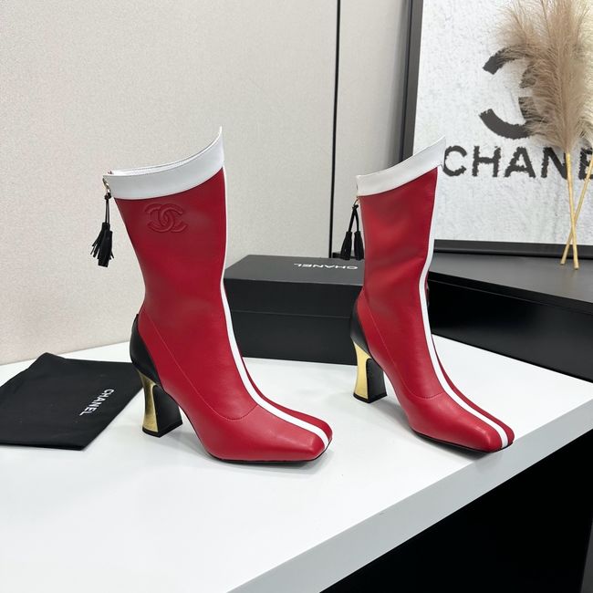 Chanel Mid-Calf Boots Shiny Calfskin 64176-4 Chanel Mid-Calf Boots Shiny Calfskin 64176-4