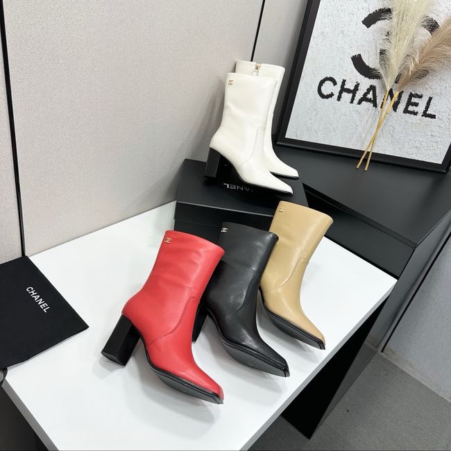 Chanel Mid-Calf Boots Shiny Calfskin 64243-1 Chanel Mid-Calf Boots Shiny Calfskin 64243-1