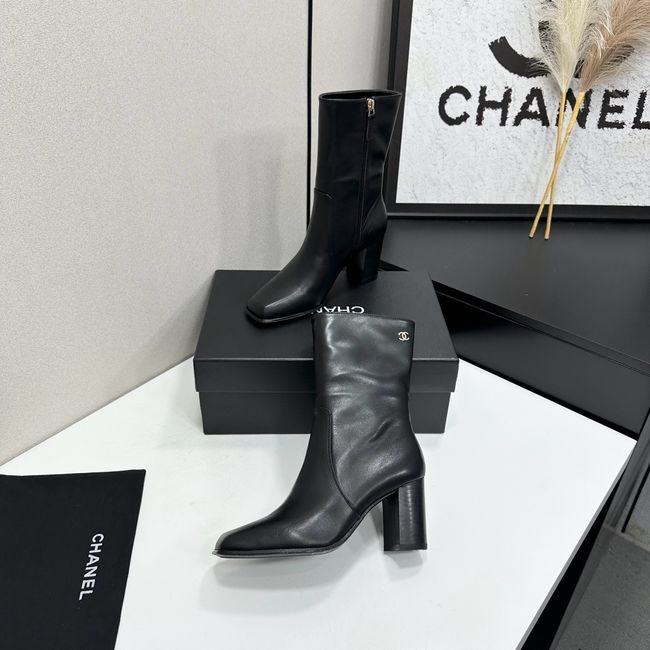 Chanel Mid-Calf Boots Shiny Calfskin 64243-1 Chanel Mid-Calf Boots Shiny Calfskin 64243-1