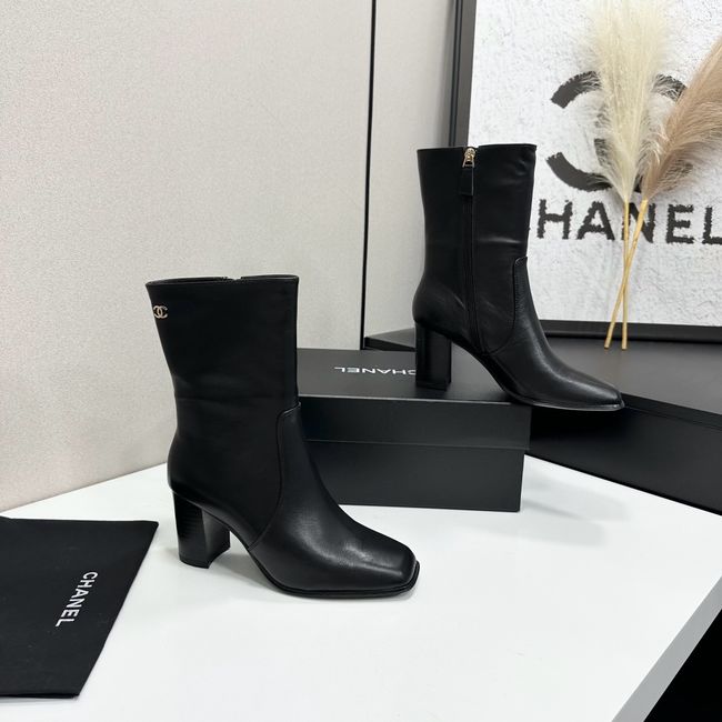 Chanel Mid-Calf Boots Shiny Calfskin 64243-1 Chanel Mid-Calf Boots Shiny Calfskin 64243-1