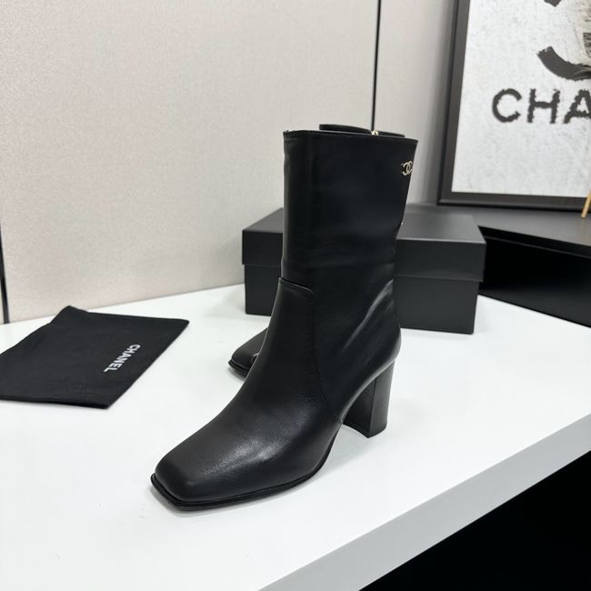 Chanel Mid-Calf Boots Shiny Calfskin 64243-1 Chanel Mid-Calf Boots Shiny Calfskin 64243-1