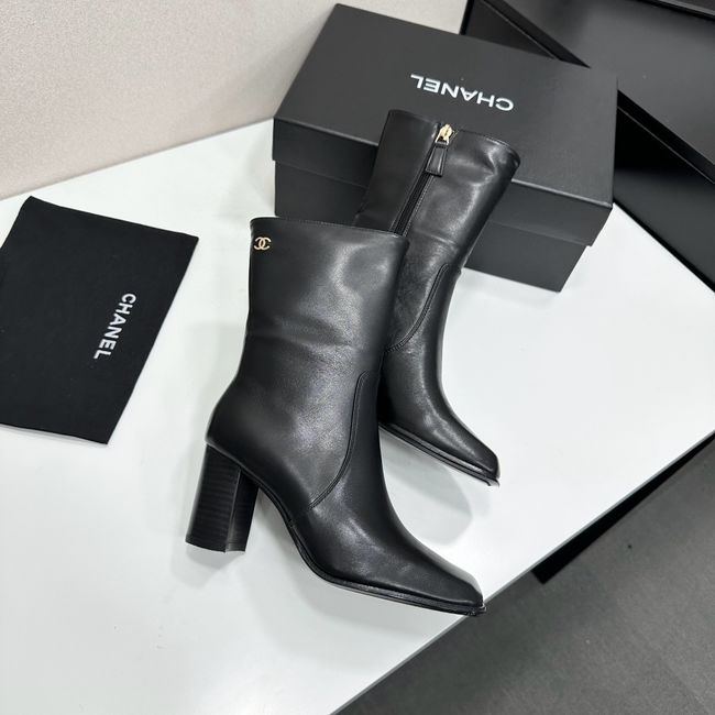Chanel Mid-Calf Boots Shiny Calfskin 64243-1 Chanel Mid-Calf Boots Shiny Calfskin 64243-1