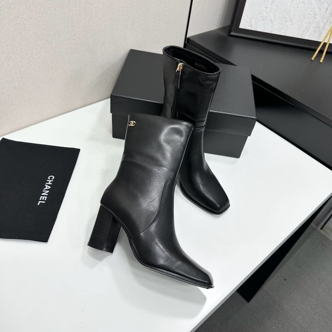 Chanel Mid-Calf Boots Shiny Calfskin 64243-1 Chanel Mid-Calf Boots Shiny Calfskin 64243-1