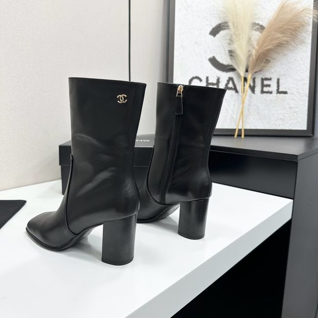Chanel Mid-Calf Boots Shiny Calfskin 64243-1 Chanel Mid-Calf Boots Shiny Calfskin 64243-1
