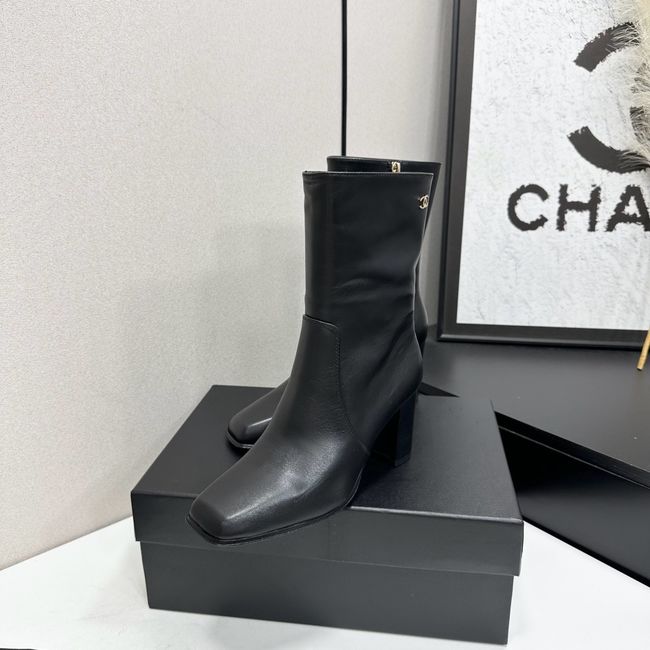Chanel Mid-Calf Boots Shiny Calfskin 64243-1 Chanel Mid-Calf Boots Shiny Calfskin 64243-1