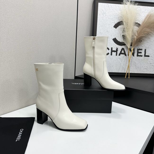 Chanel Mid-Calf Boots Shiny Calfskin 64243-2 Chanel Mid-Calf Boots Shiny Calfskin 64243-2