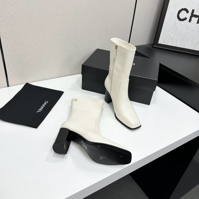 Chanel Mid-Calf Boots Shiny Calfskin 64243-2 Chanel Mid-Calf Boots Shiny Calfskin 64243-2