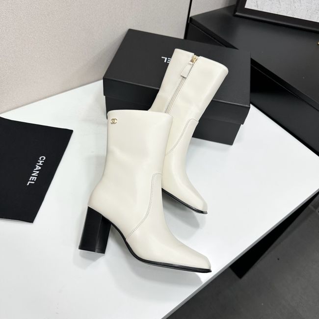 Chanel Mid-Calf Boots Shiny Calfskin 64243-2 Chanel Mid-Calf Boots Shiny Calfskin 64243-2