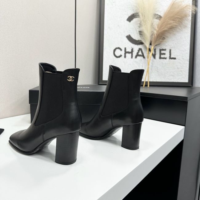 Chanel Mid-Calf Boots Shiny Calfskin 64243-7 Chanel Mid-Calf Boots Shiny Calfskin 64243-7