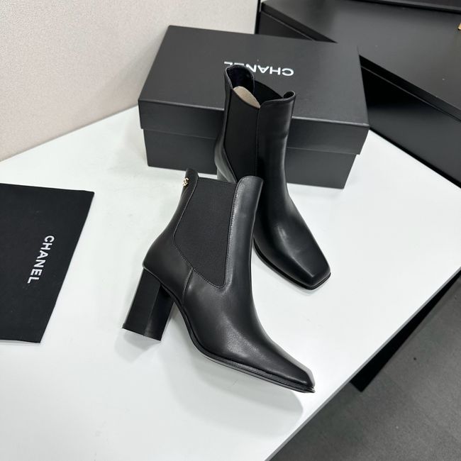 Chanel Mid-Calf Boots Shiny Calfskin 64243-7 Chanel Mid-Calf Boots Shiny Calfskin 64243-7