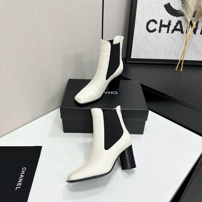 Chanel Mid-Calf Boots Shiny Calfskin 64243-8 Chanel Mid-Calf Boots Shiny Calfskin 64243-8