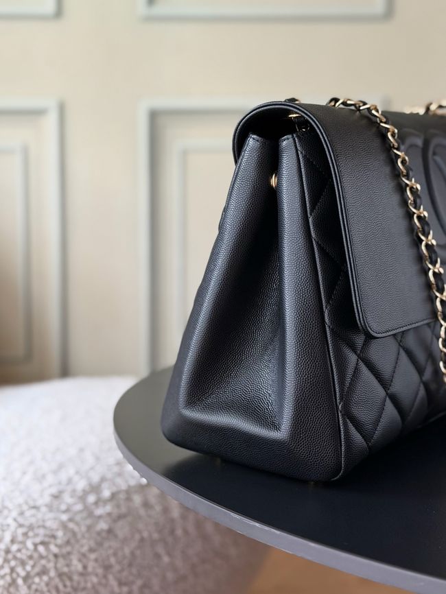 Chanel Large FLAP BAG Grained Calfskin A2215 black Chanel Large FLAP BAG Grained Calfskin A2215 black