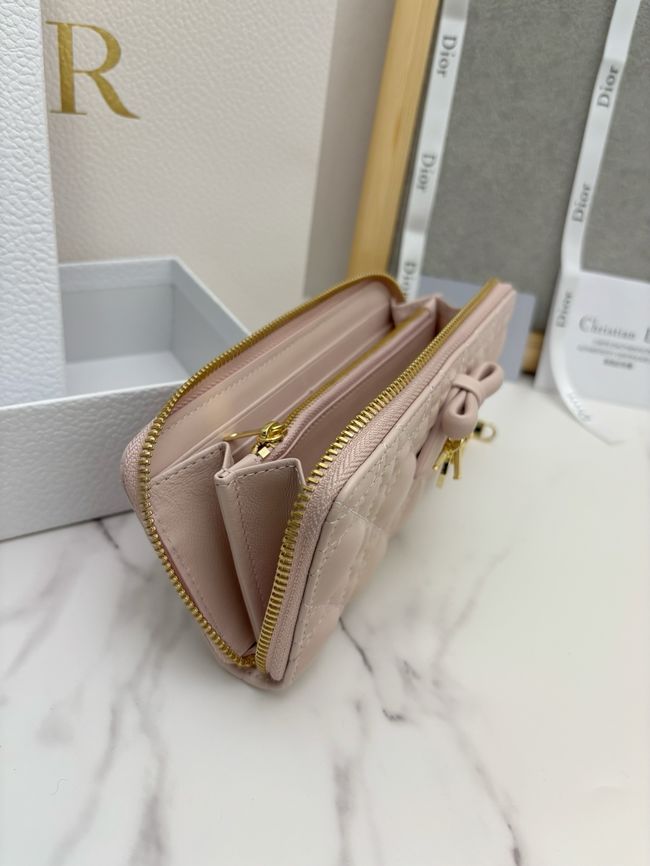 LADY DIOR LOTUS WALLET CANNAGE LAMBSKIN S2600 light pink LADY DIOR LOTUS WALLET CANNAGE LAMBSKIN S2600 light pink