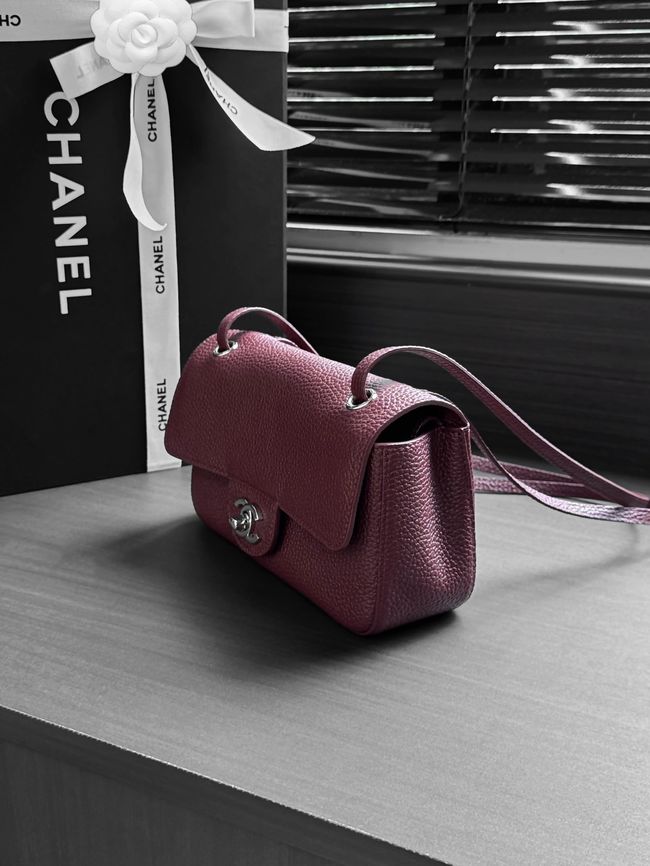 Chanel Mini Flap Bag AS6573 Purple-red&Silver-Tone Metal Chanel Mini Flap Bag AS6573 Purple-red&Silver-Tone Metal