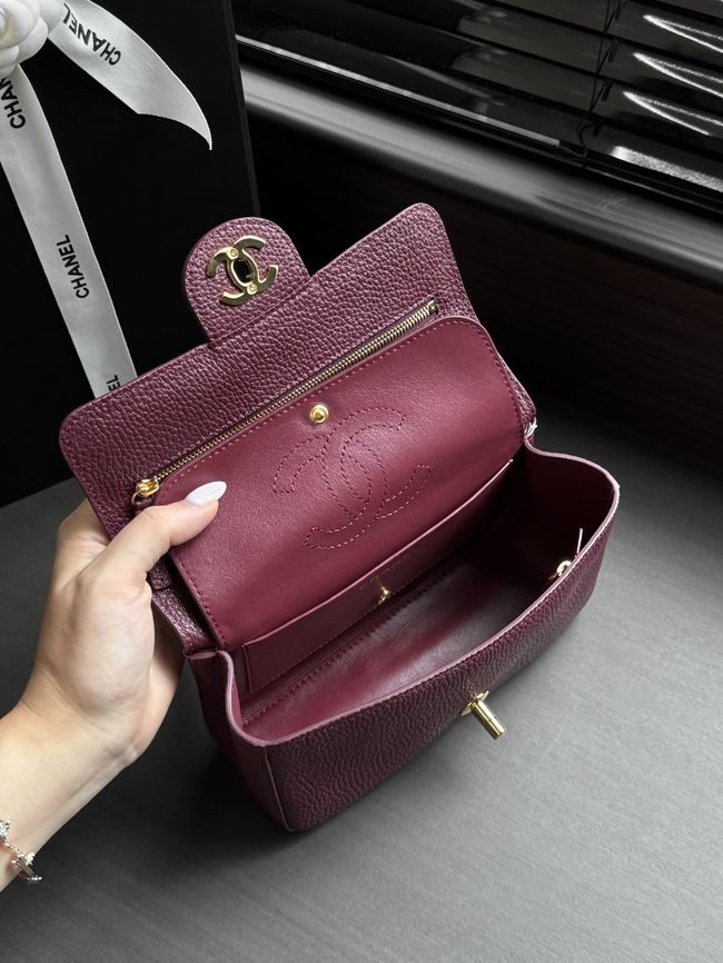 Chanel Mini Flap Bag AS6573 Purple-red&gold-Tone Metal Chanel Mini Flap Bag AS6573 Purple-red&gold-Tone Metal