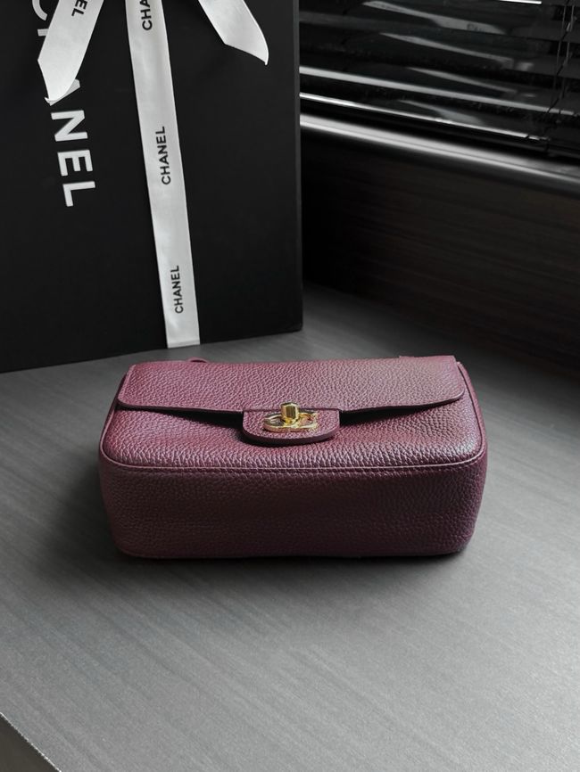 Chanel Mini Flap Bag AS6573 Purple-red&gold-Tone Metal Chanel Mini Flap Bag AS6573 Purple-red&gold-Tone Metal