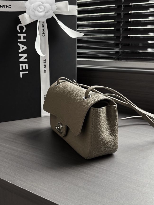 Chanel Mini Flap Bag AS6573 dark gray&Silver-Tone Metal Chanel Mini Flap Bag AS6573 dark gray&Silver-Tone Metal