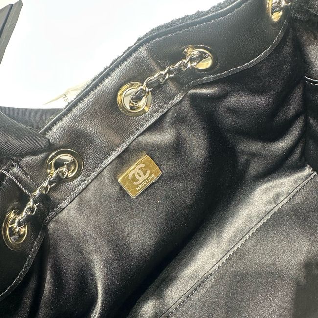 CHANEL 25 Mini Handbag Felt AS5631 Dark Gray CHANEL 25 Mini Handbag Felt AS5631 Dark Gray