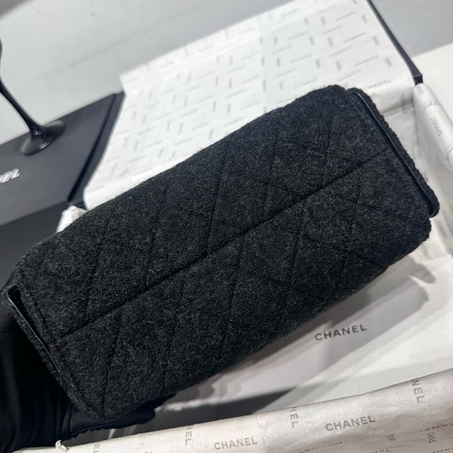 CHANEL 25 Mini Handbag Felt AS5631 Dark Gray CHANEL 25 Mini Handbag Felt AS5631 Dark Gray