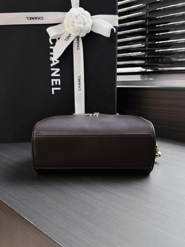 Chanel Clutch with Leather Strap AP5528 dark Coffee Chanel Clutch with Leather Strap AP5528 dark Coffee
