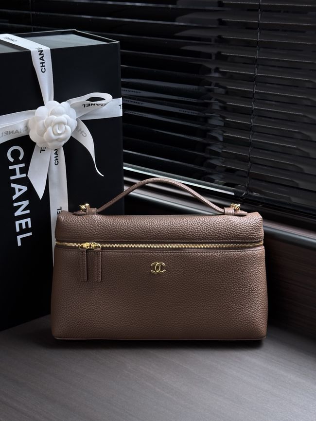Chanel Large Vanity with chain AS6473 dark brown