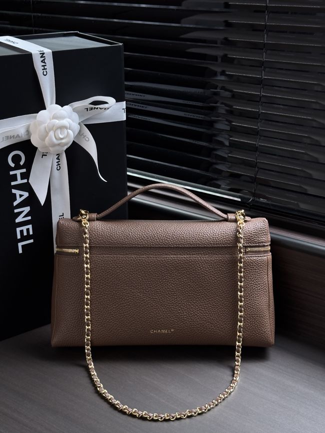 Chanel Large Vanity with chain AS6473 dark brown