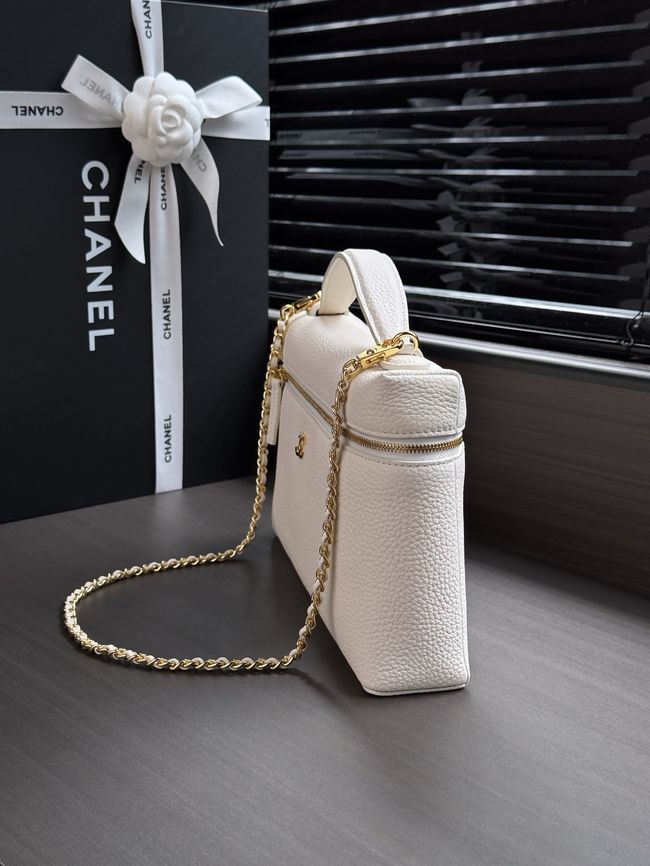 Chanel Large Vanity with chain AS6473 white