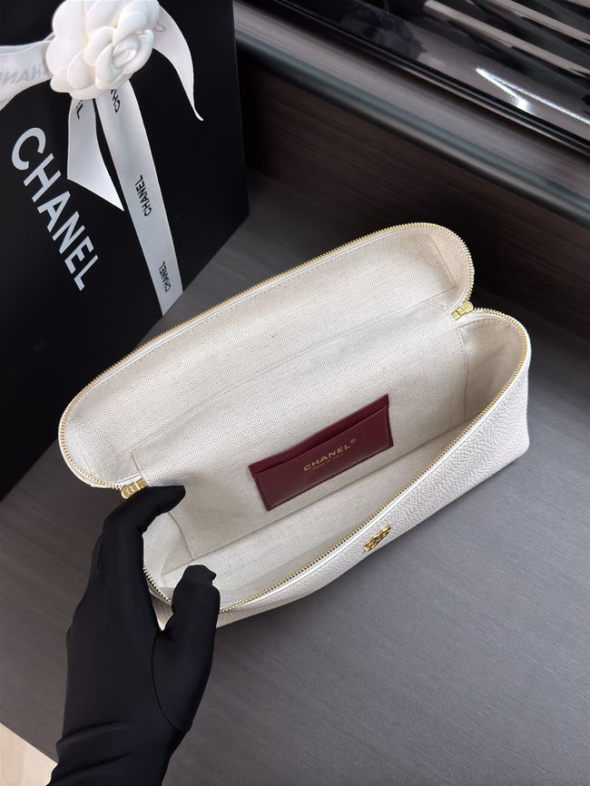 Chanel Large Vanity with chain AS6473 white
