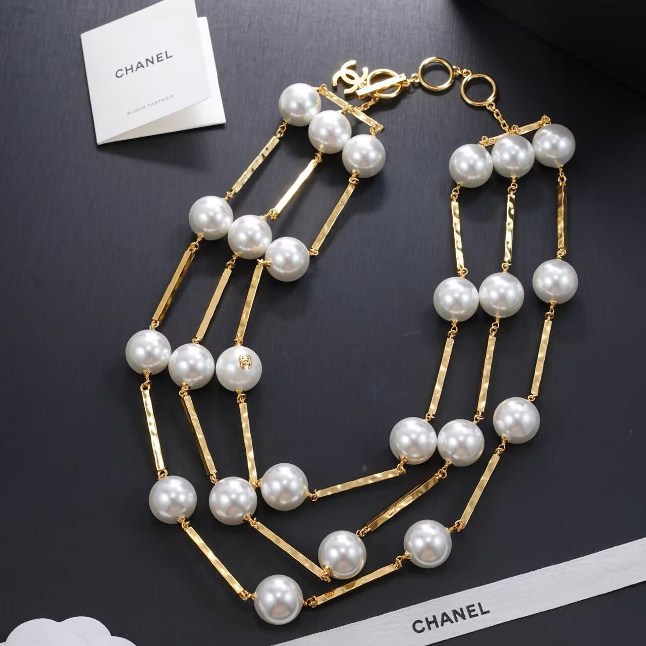 Chanel Pearl Necklace CN70313 Gold Chanel Pearl Necklace CN70313 Gold