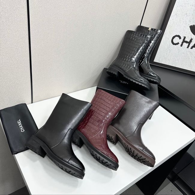 Chanel Mid-Calf Boots Shiny Calfskin 65289-2 Chanel Mid-Calf Boots Shiny Calfskin 65289-2
