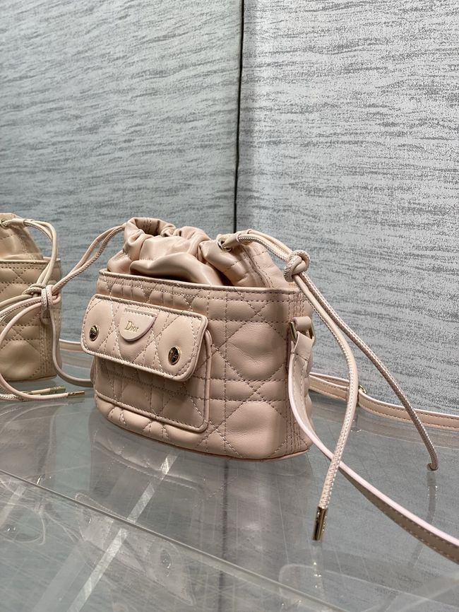 Dior Adiorable Mini Bucket Bag Cannage Lambskin S2426 pink Dior Adiorable Mini Bucket Bag Cannage Lambskin S2426 pink