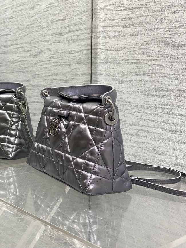 Dior Adiorable Top Handle Mini Bag Macrocannage Lambskin S1713OGY Silver gray Dior Adiorable Top Handle Mini Bag Macrocannage Lambskin S1713OGY Silver gray
