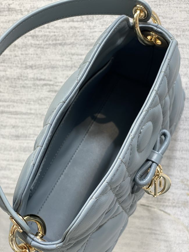 Dior Adiorable Top Handle Mini Bag Macrocannage Lambskin S1713OGY blue gray Dior Adiorable Top Handle Mini Bag Macrocannage Lambskin S1713OGY blue gray
