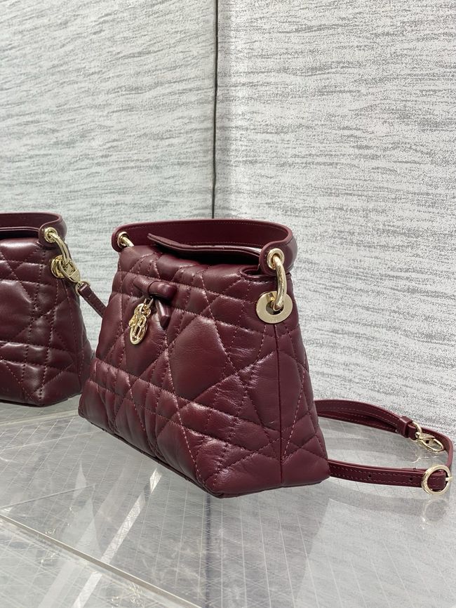 Dior Adiorable Top Handle Mini Bag Macrocannage Lambskin S1713OGY burgundy Dior Adiorable Top Handle Mini Bag Macrocannage Lambskin S1713OGY burgundy