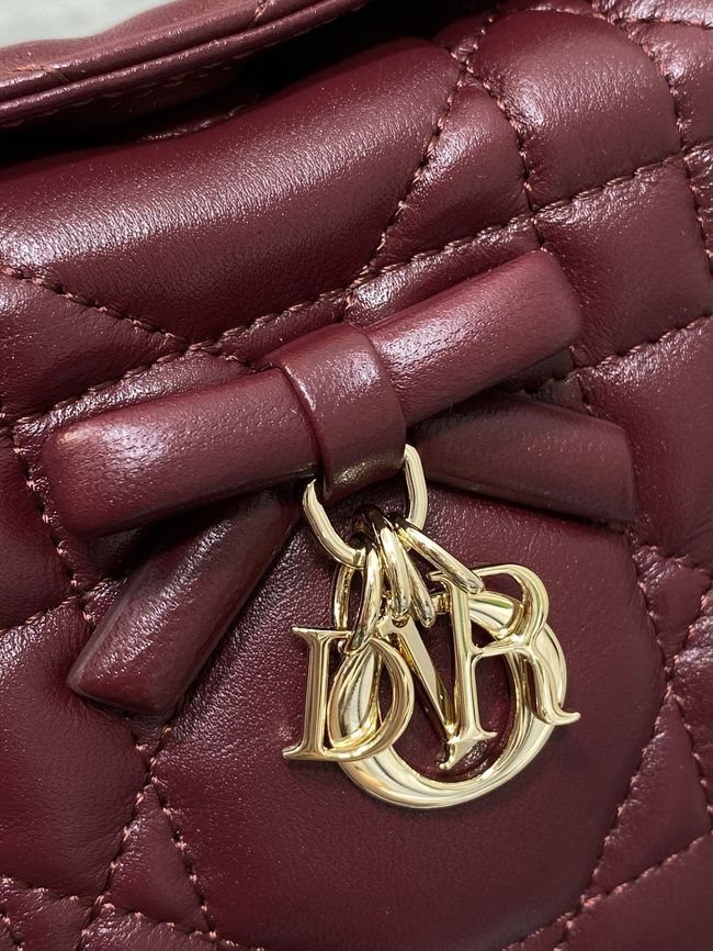 Dior Adiorable Top Handle Mini Bag Macrocannage Lambskin S1713OGY burgundy Dior Adiorable Top Handle Mini Bag Macrocannage Lambskin S1713OGY burgundy