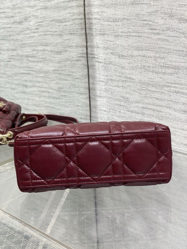 Dior Adiorable Top Handle Mini Bag Macrocannage Lambskin S1713OGY burgundy Dior Adiorable Top Handle Mini Bag Macrocannage Lambskin S1713OGY burgundy