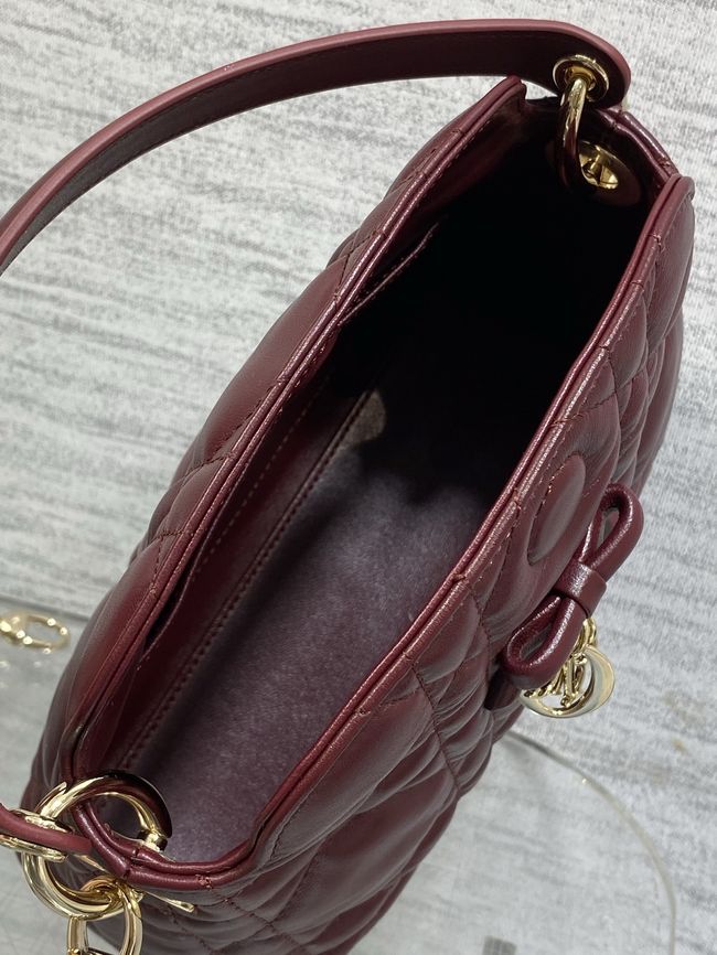 Dior Adiorable Top Handle Mini Bag Macrocannage Lambskin S1713OGY burgundy Dior Adiorable Top Handle Mini Bag Macrocannage Lambskin S1713OGY burgundy