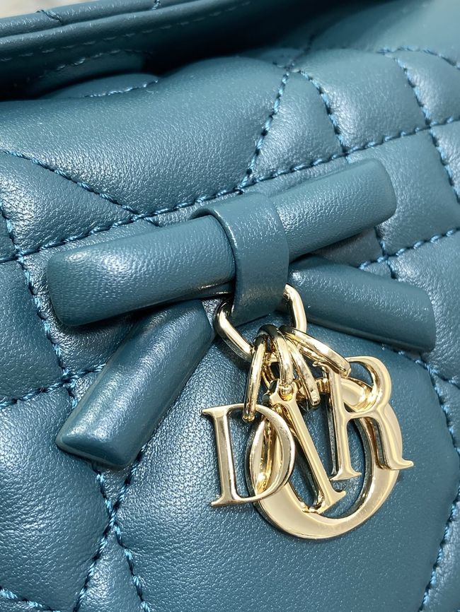 Dior Adiorable Top Handle Mini Bag Macrocannage Lambskin S1713OGY lake blue Dior Adiorable Top Handle Mini Bag Macrocannage Lambskin S1713OGY lake blue