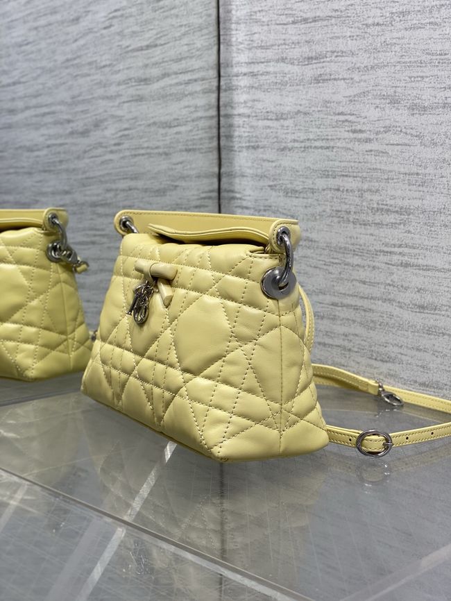 Dior Adiorable Top Handle Mini Bag Macrocannage Lambskin S1713OGY yellow Dior Adiorable Top Handle Mini Bag Macrocannage Lambskin S1713OGY yellow