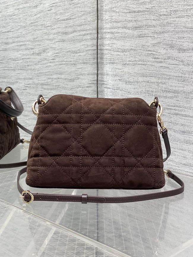 Dior Adiorable Top Handle Mini Bag Macrocannage Suede S1713OGY dark brown Dior Adiorable Top Handle Mini Bag Macrocannage Suede S1713OGY dark brown